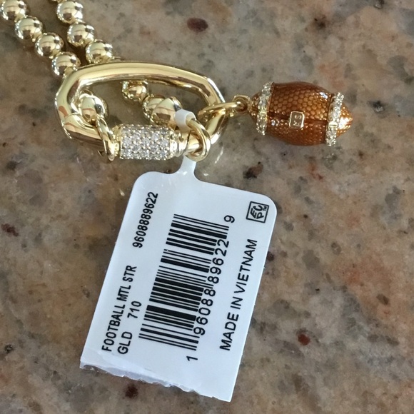 Kendra Scott Gold Metal Strand Football Pendant Necklace - Picture 5 of 8